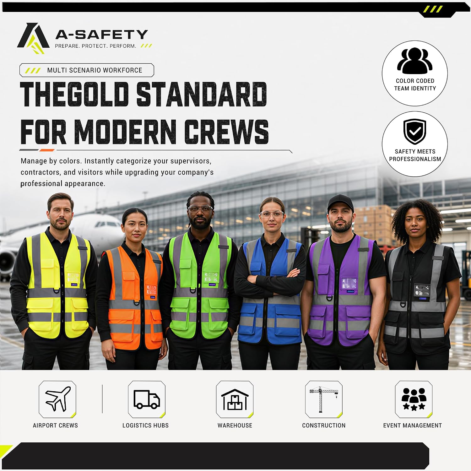 A-SAFETY High Visibility Reflective Safety Vest Customize Logo (XS-8XL)