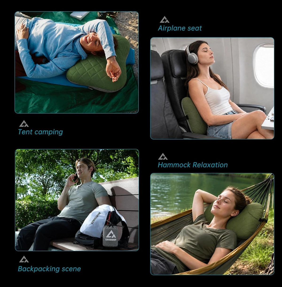 Inflatable Camping Pillow with Removable Washable Cover