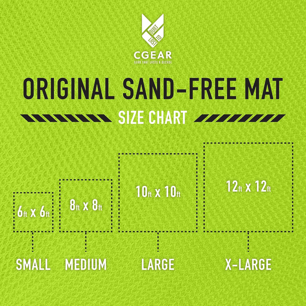 CGEAR Original Sand-Free Outdoor Camping Mat – Beach, Picnic & Camping Ground Mat with Carry Pouch