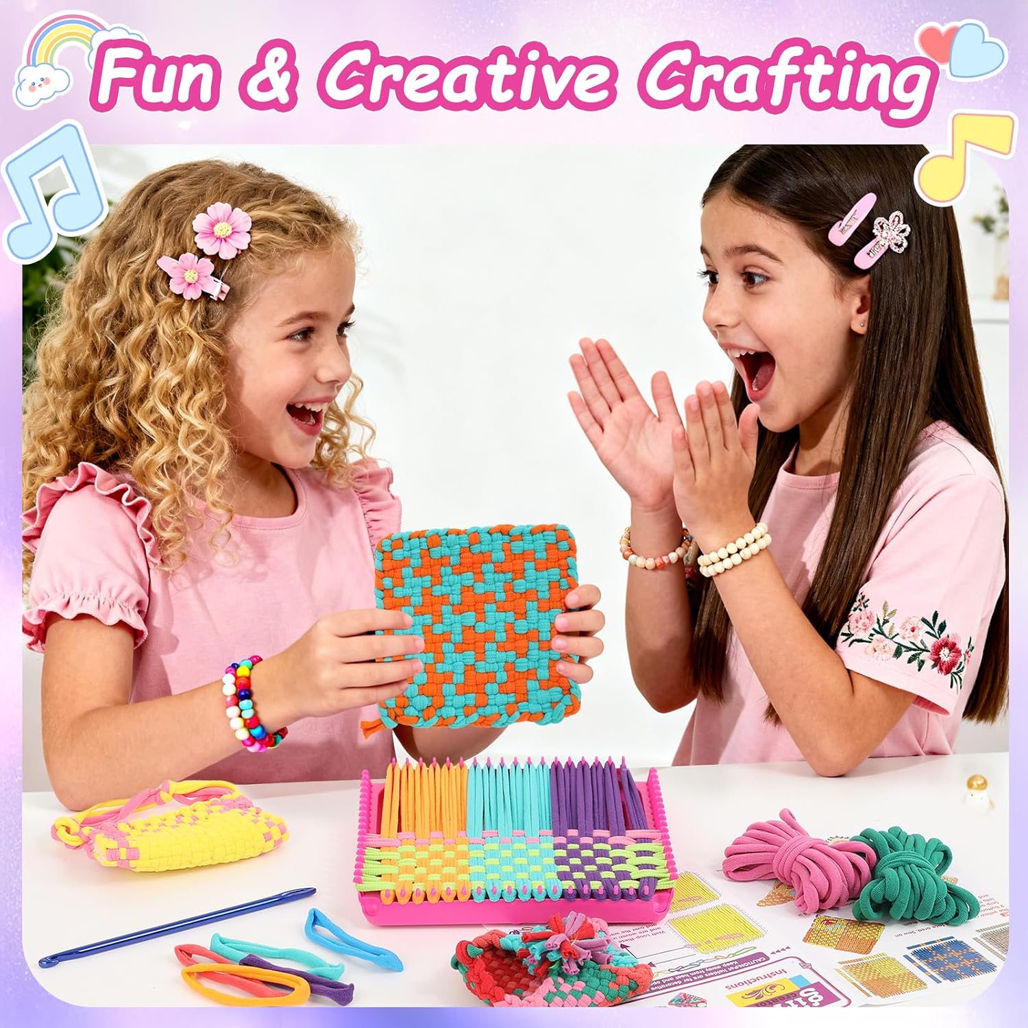 Combaybe Weaving Loom Kit Toys Gift for Kids and Adults–DIY Arts and Crafts Beginner-Friendly Potholder Loom Kit with Loops Tools Funny Birthday Gifts Toys for Girls Ages 5 6 7 8-12 13 Years Old
