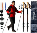FOREST PILOT Trekking Poles - Lightweight 7075 Aluminum with Flip Lock & All Terrain Accessories - Pair of 2 Walking Sticks for Hiking with EVA or Beech Wood Grip