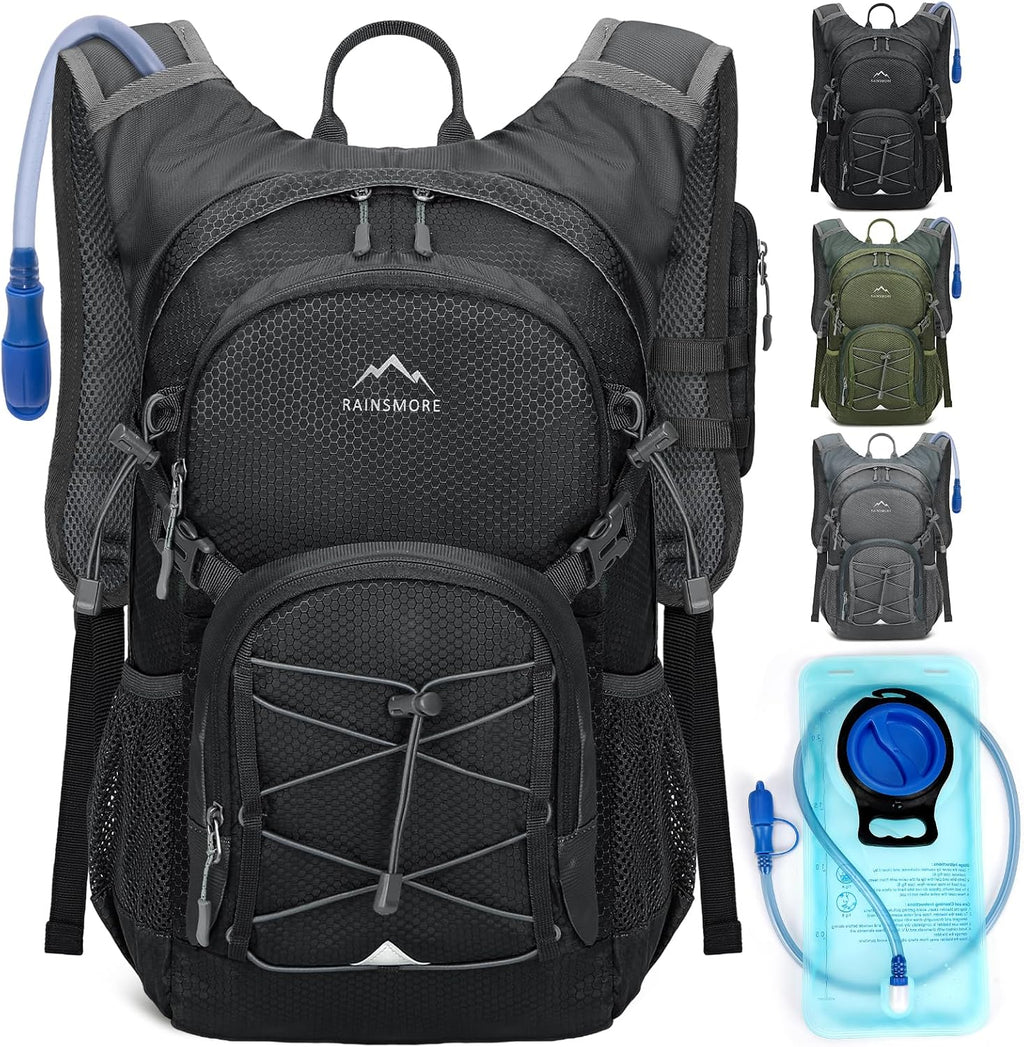 Hydration Backpack with Water Bladder, 18L Lightweight Hiking Backpack for Women&Men Small Insulated Hydration Water Pack for Hiking, Running, Cycling, Biking