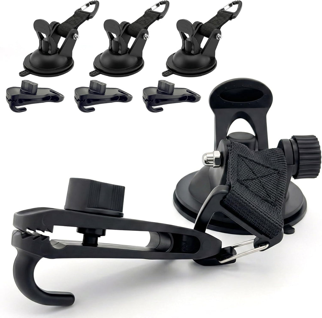 Heavy Duty Suction Cup Hooks with Tarp Clips for Car Awning, 8 pieces