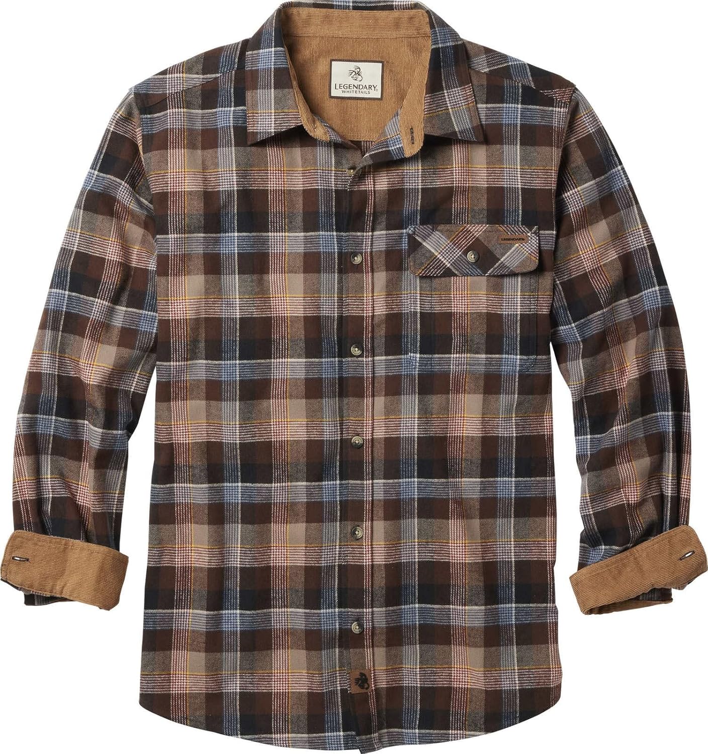 Legendary Whitetails Mens Flannel Long Sleeve Button Down 100% Cotton Shirt