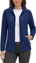 MAGCOMSEN Womens Fleece Zip Up Jacket with Pockets Lightweight Soft Coat