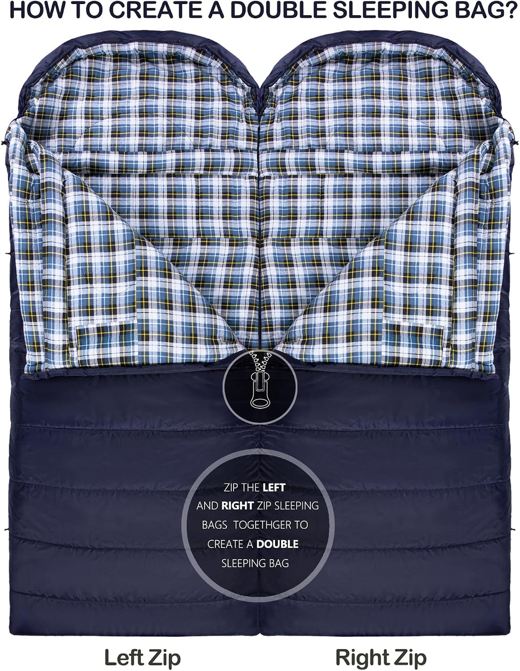 HiZYNICE Sleeping Bags for Adults XXL Cold Weather