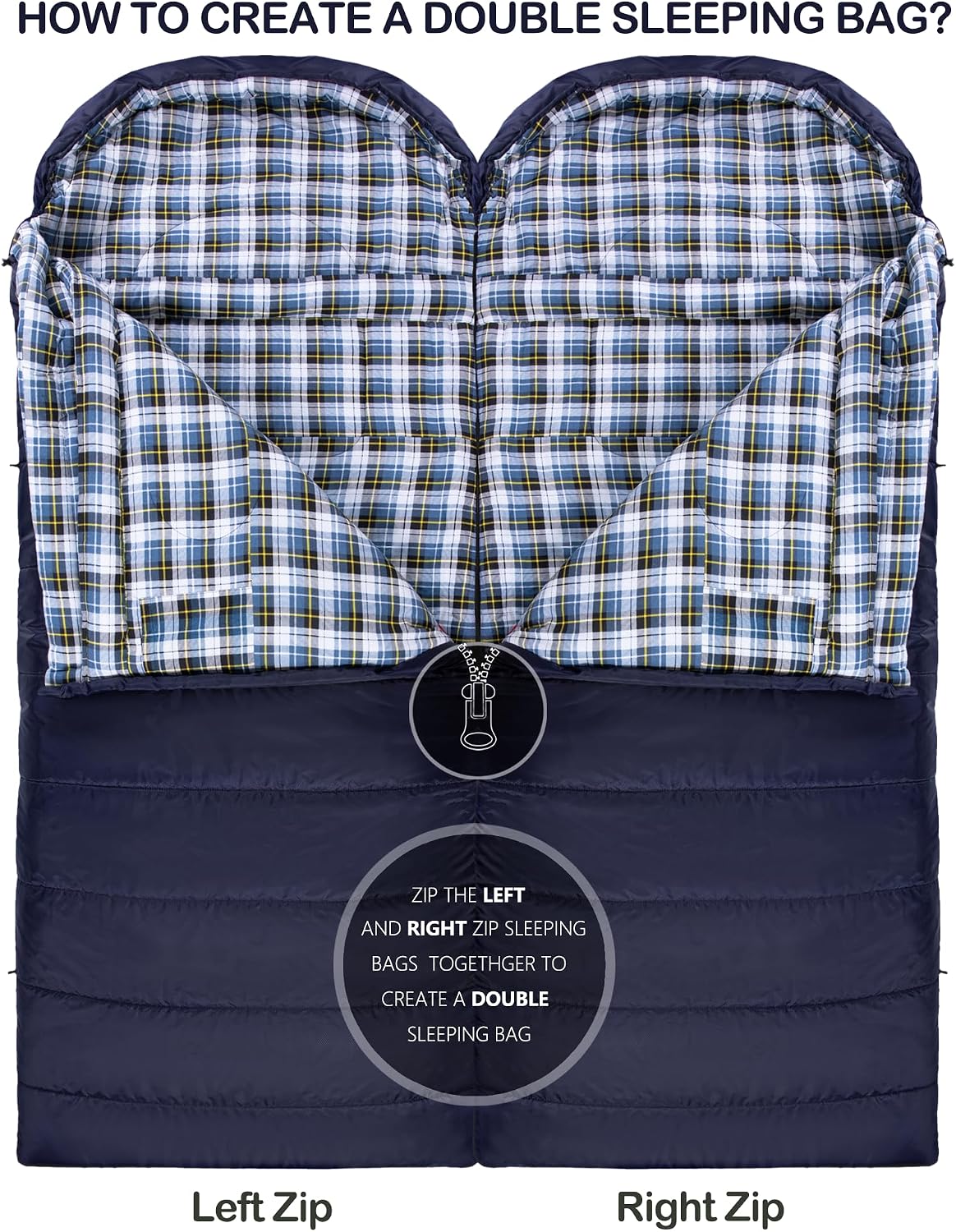 HiZYNICE Sleeping Bags for Adults XXL Cold Weather