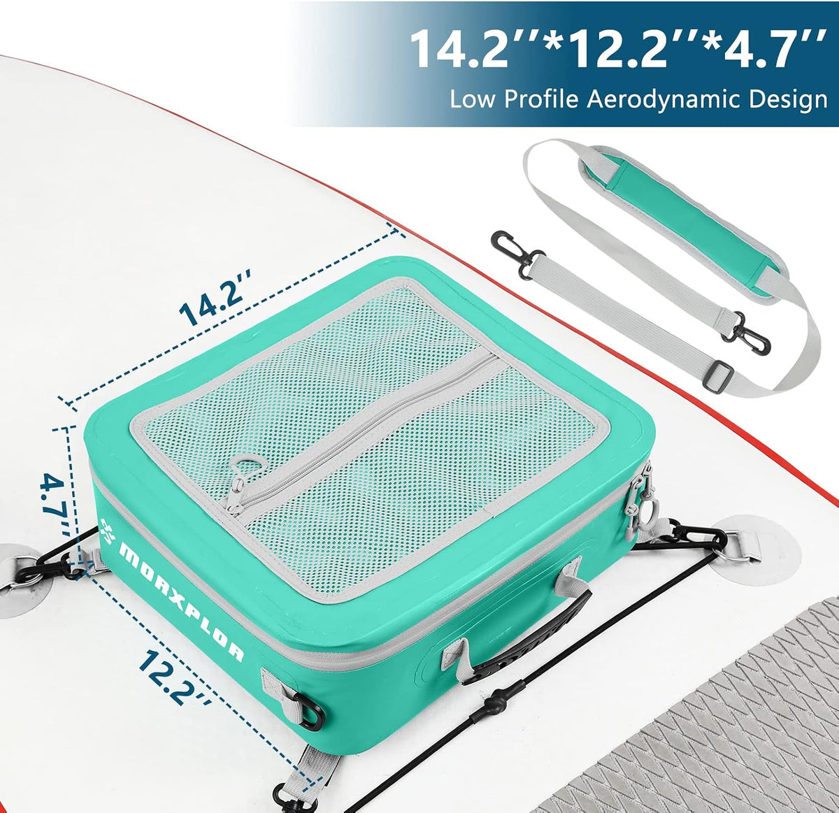 MORXPLOR Waterproof PVC Paddleboard Cooler Deck Bag - 12 Can Soft Insulated Cooler for Paddleboarding, Camping, Kayaking