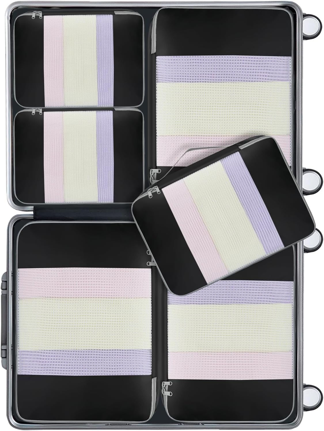 BAGAIL 6 Set/8 Set/10 Set Packing Cubes Various Sizes Packing Organizer for Travel Accessories Luggage Carry On Suitcase