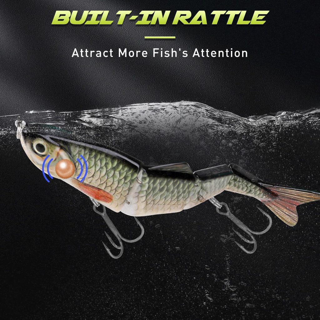 GOTOUR Jointed Swimbaits, Easy Catch Fishing Lures for Bass Trout Crappie