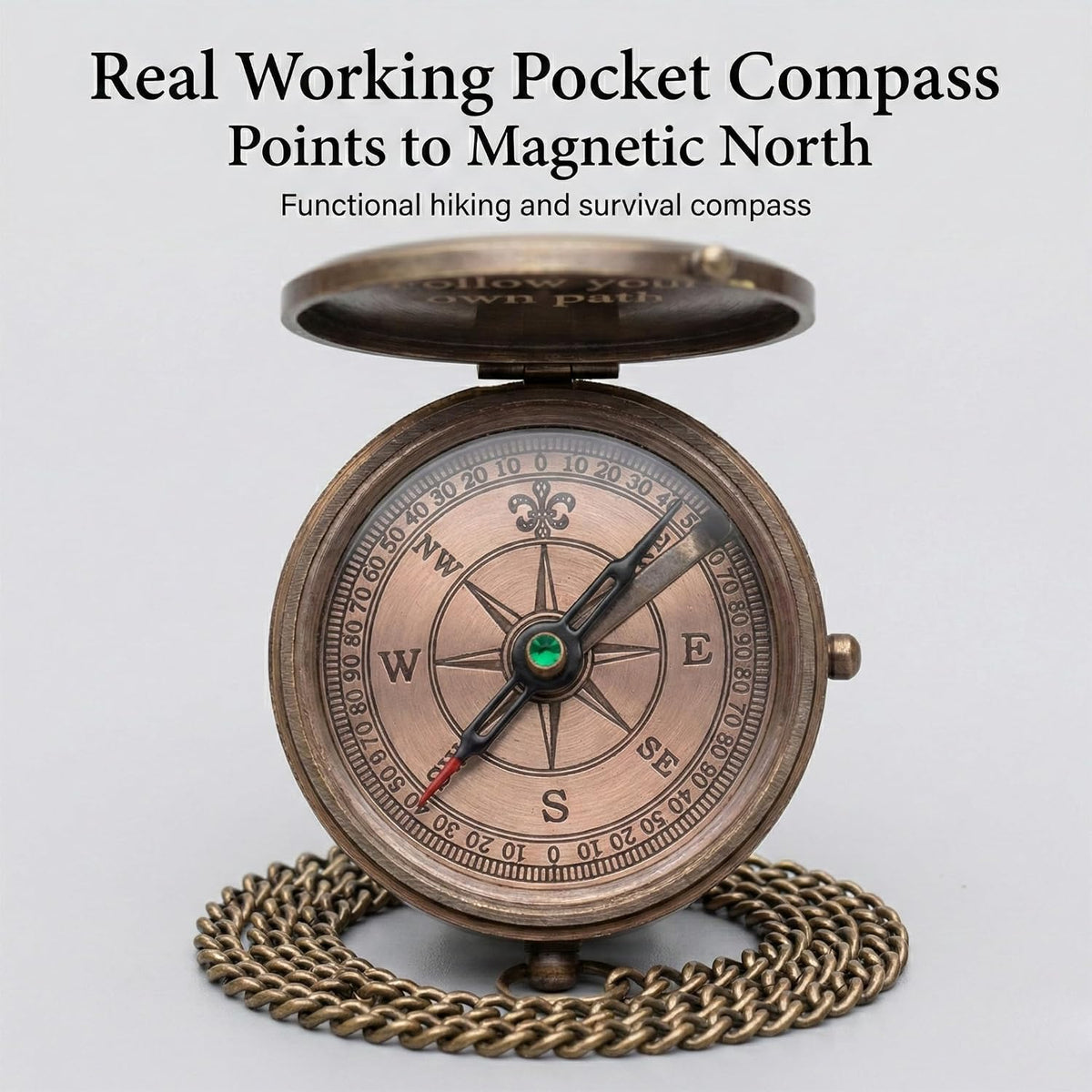 Engraved Brass Pocket Compass Gifts for Men – Vintage Antique Compass