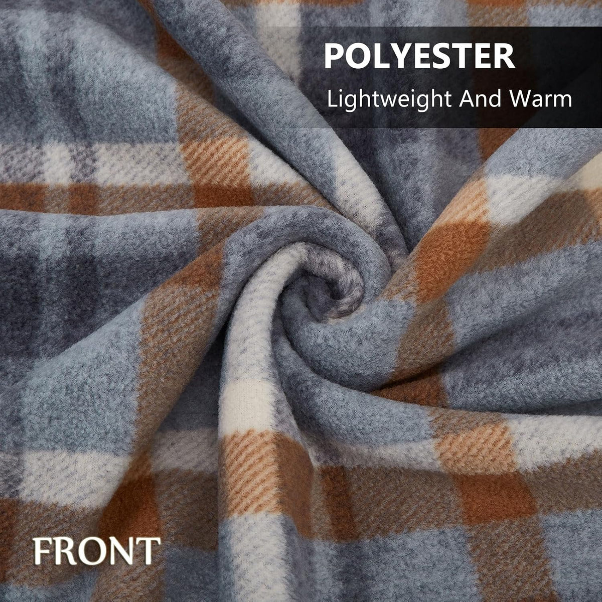 forestfish Fleece Wearable Blanket Oversized, Comfy Lightweight Lap Blanket Poncho Throw With Buttons, 63“x 55” (Grey, Medium(55”x39”))