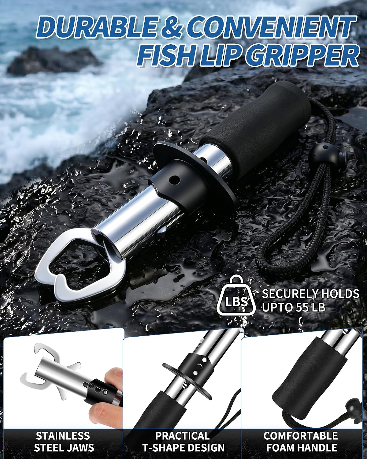 Fishing Tool Kit - Fishing Pliers, Hook Remover, Fish Gripper，Fish Scale, Fish Knife, Saltwater Fishing Gear with Sharpeners, Best Gifts for Men