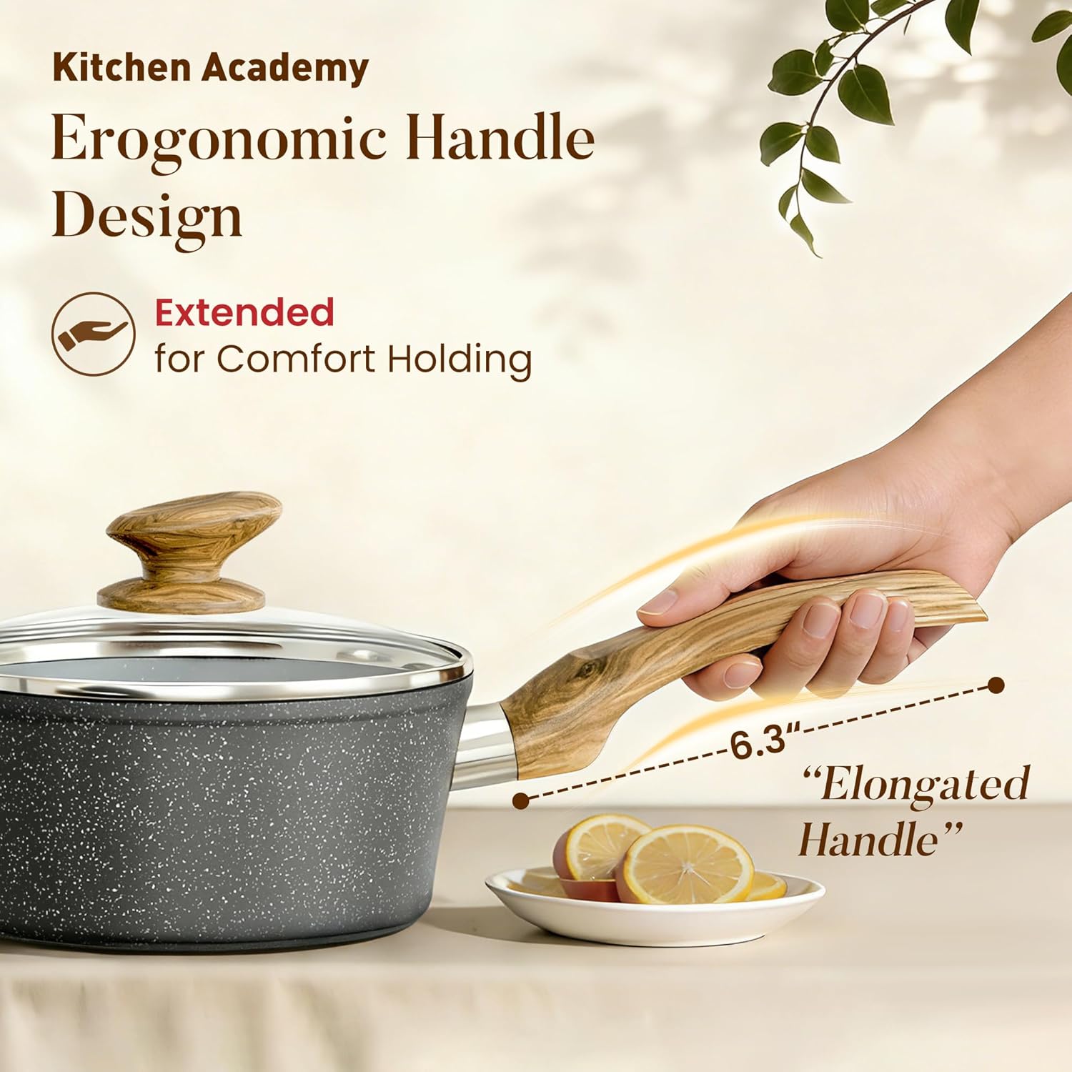 Kitchen Academy 12pcs Pots and Pans Set Non Stick, Induction Cookware