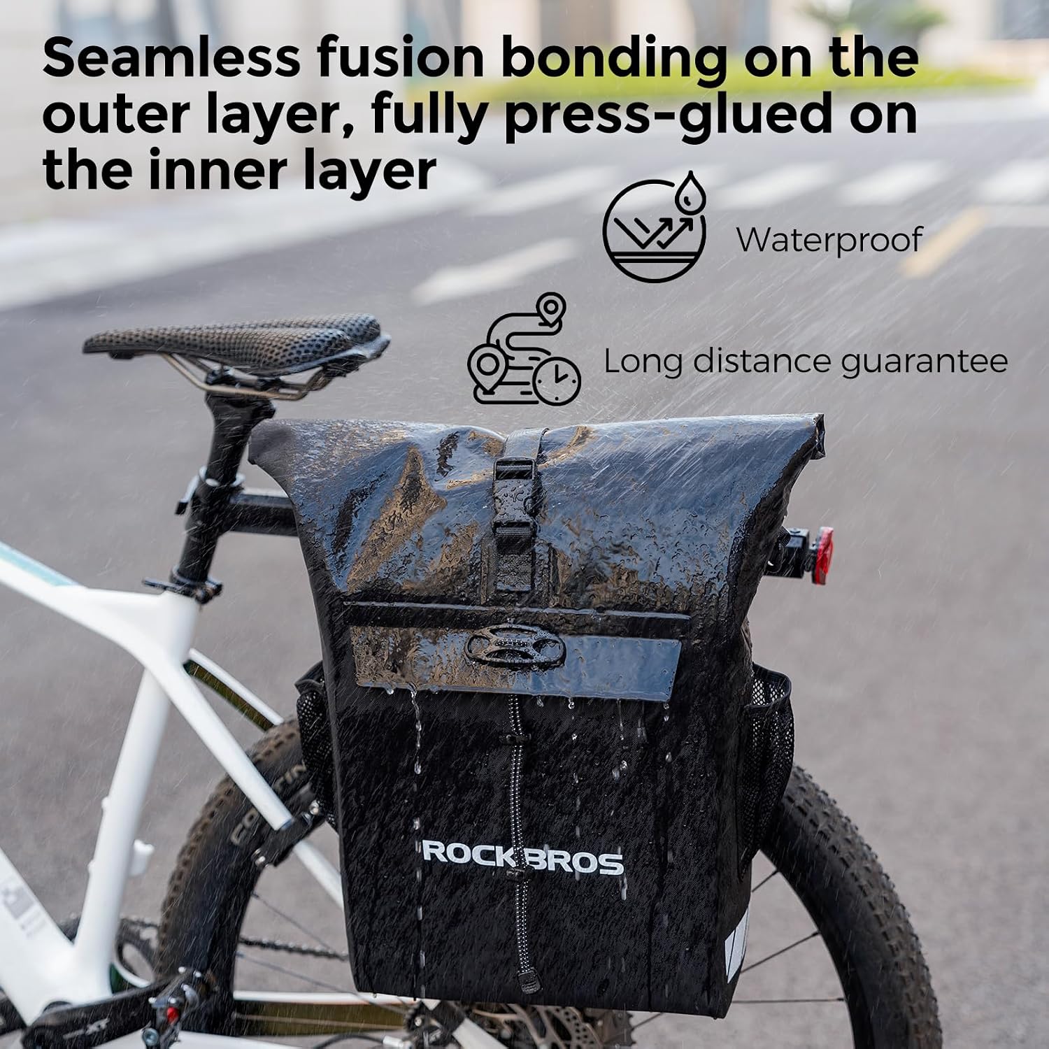 ROCKBROS Bike Panniers Waterproof 18L Detachable Shoulder Straps