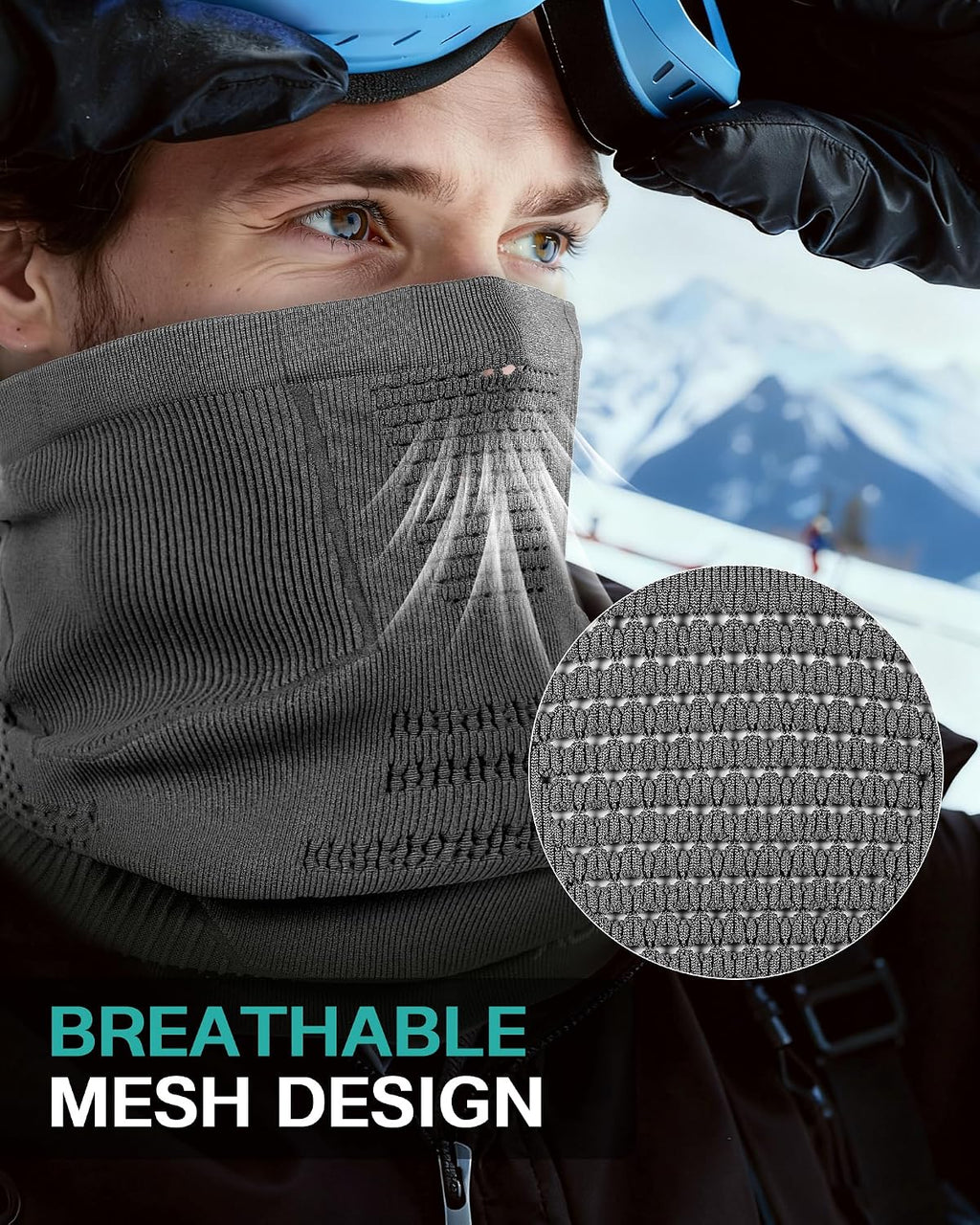 AOPREL Winter Neck Gaiter Breathable Neck Warmer Windproof Half-Face Mask