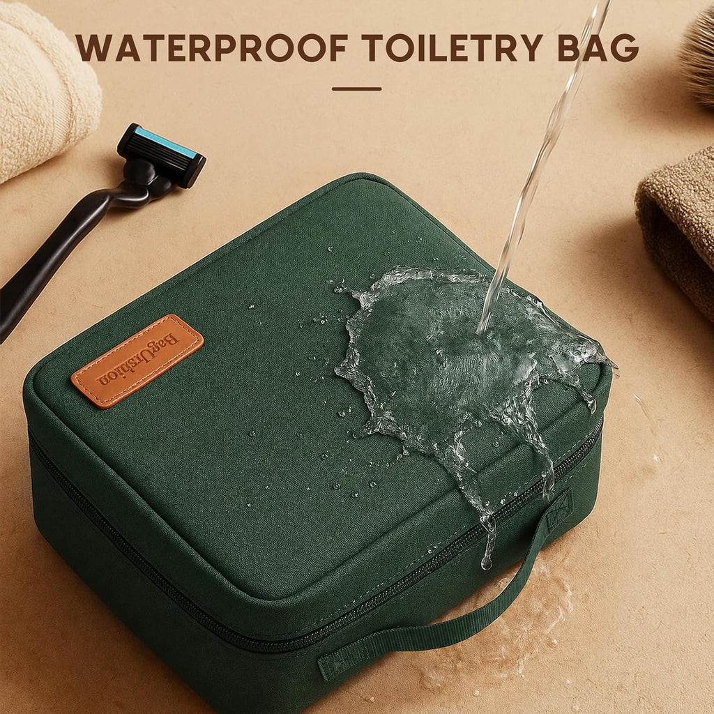 Travel Toiletry Bag for Men,Makeup Organizer Cosmetic Bag - Olive Green
