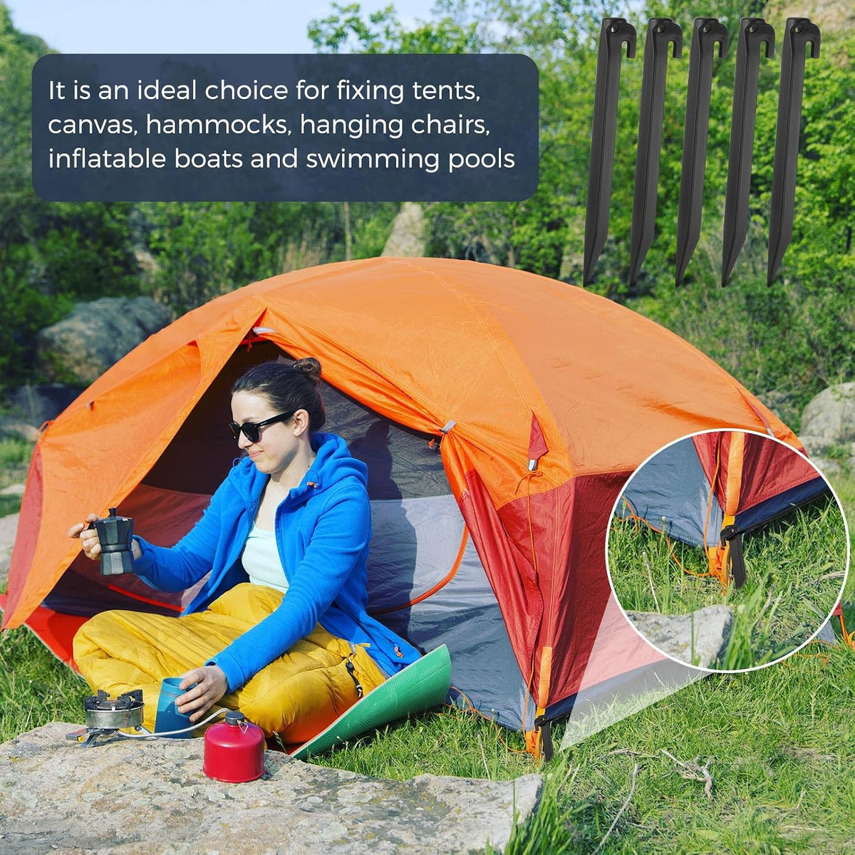 Yalikop 9 Inch Plastic Inflatable Stakes Tent Stakes Replacement Yard Inflatable Accessories for Camping Tent Pegs Garden Home Decorations