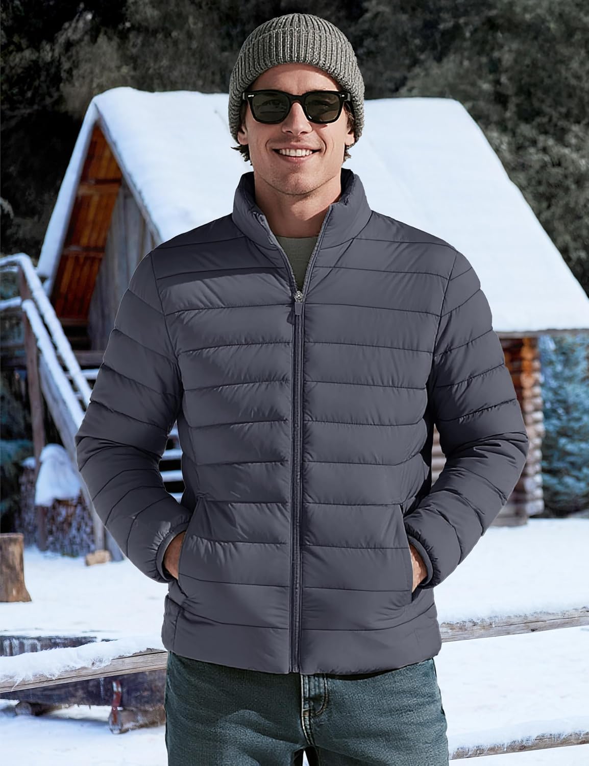 TACVASEN Men's Lightweight Puffer Jacket Quilted Insulated Winter Coat