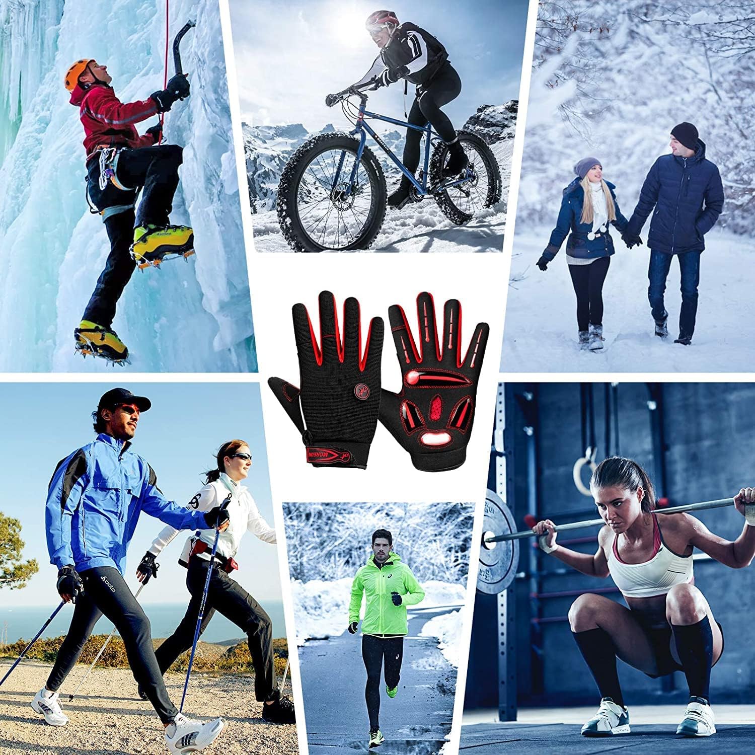 Cycling Gloves Men Women,Touchscreen Full Finger Mountain Bike Gloves