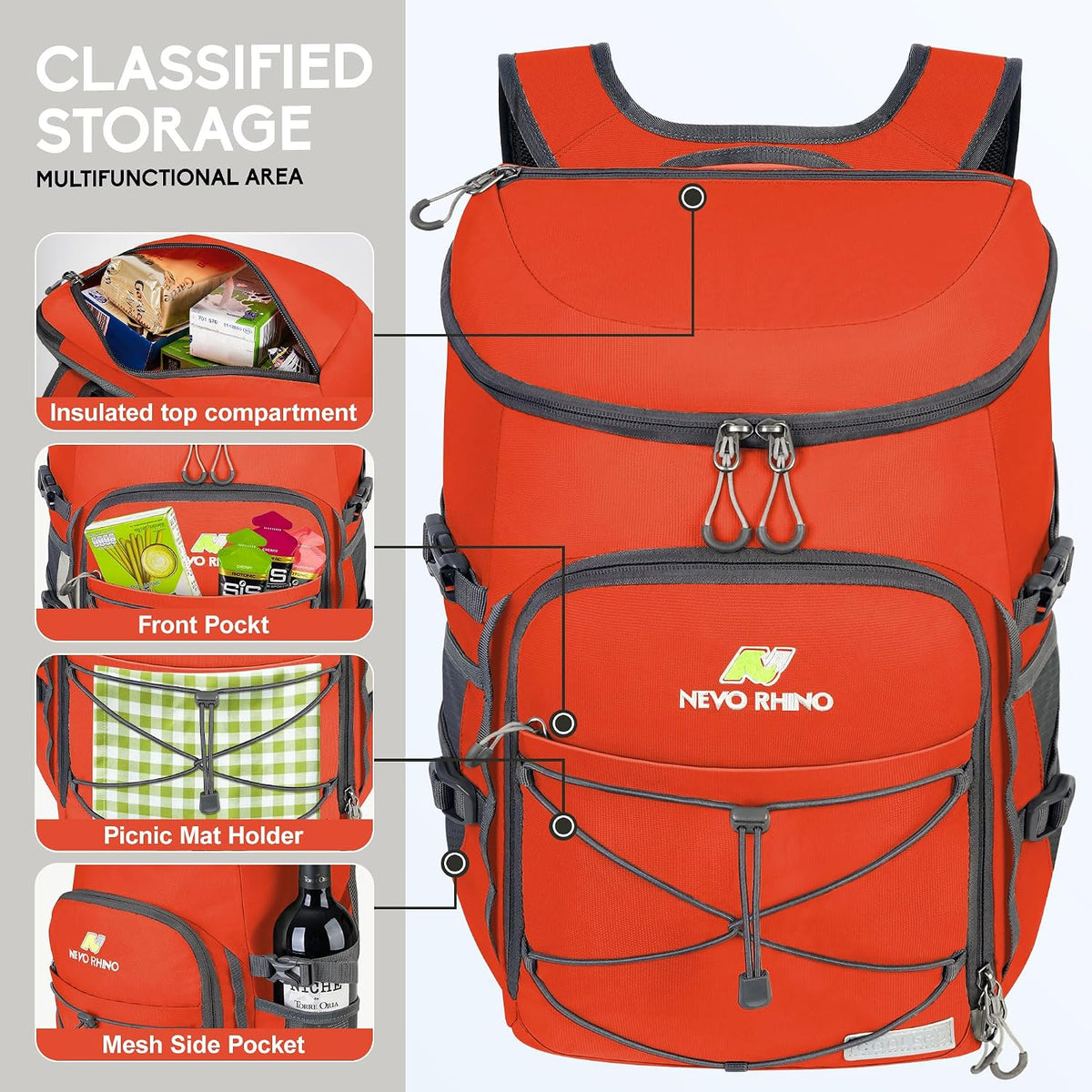 N NEVO RHINO Backpack Coolers Insulated Leak Proof 36/54 Cans