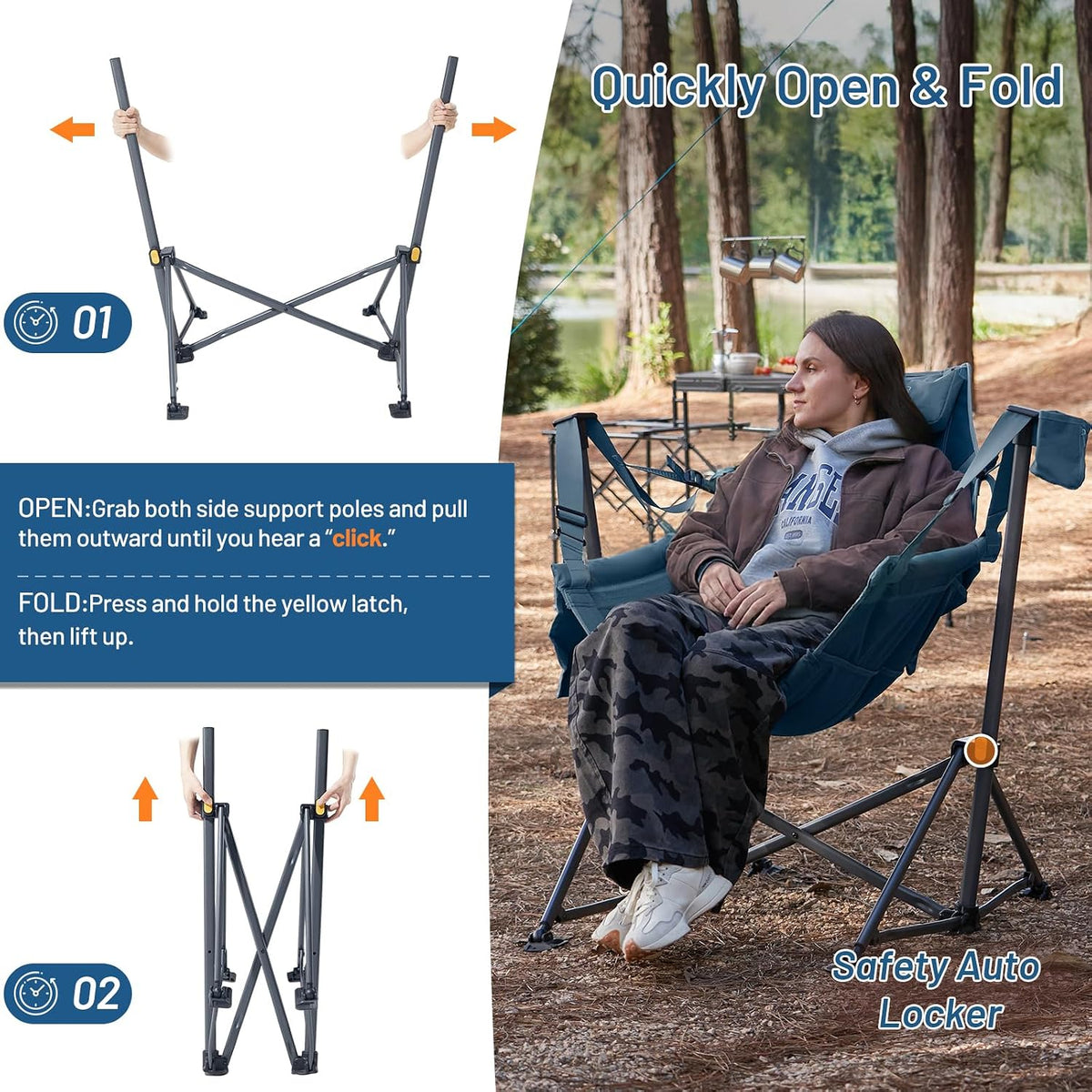TIMBER RIDGE Hammock Camping Chair, Portable Oversized Swinging Camp Chairs