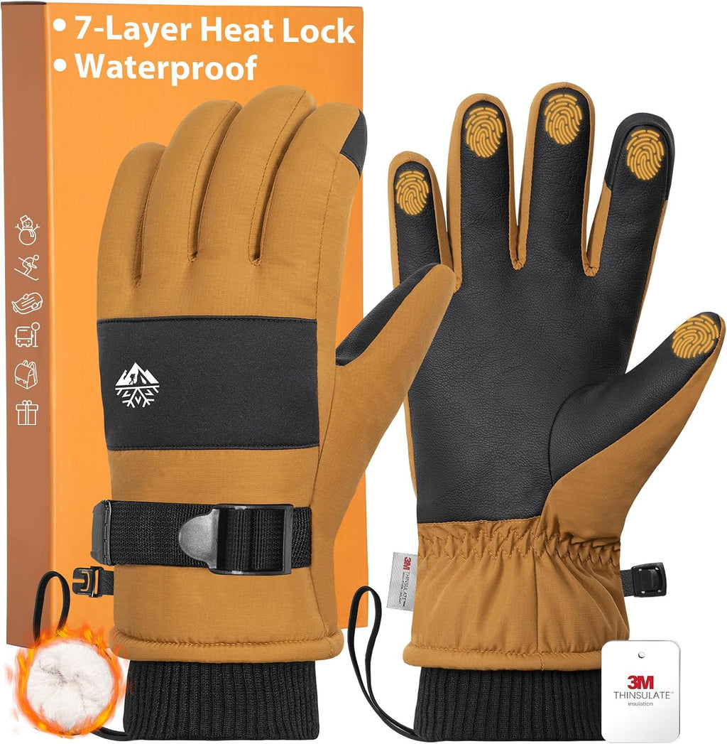 Pixel Panda 3M Winter Gloves for Men Waterproof Warm Snow Glove for Women