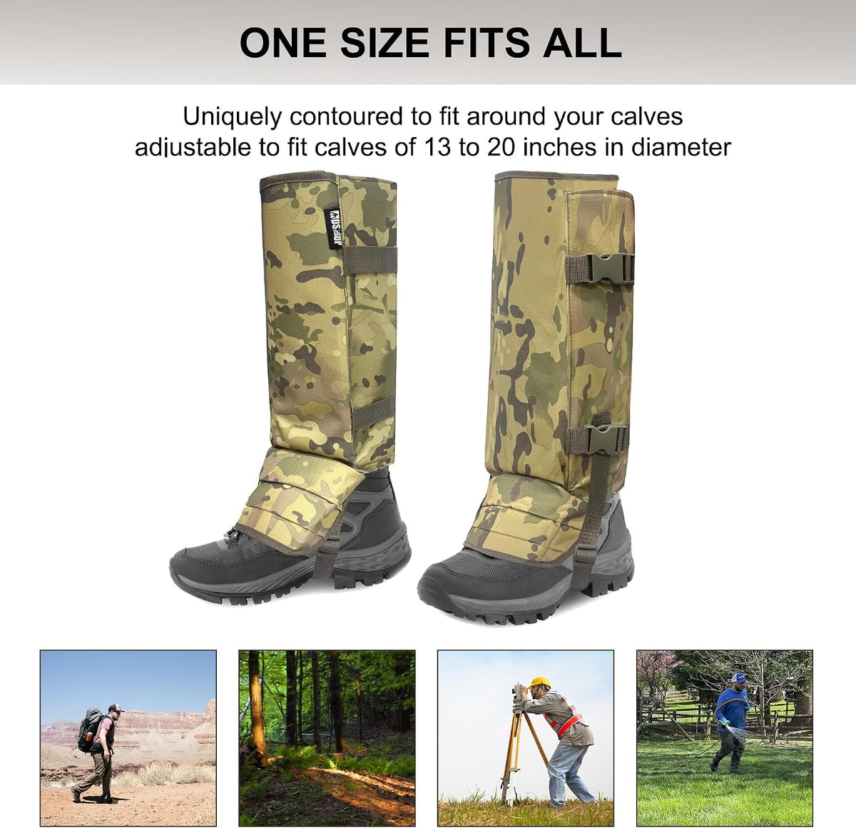MDSTOP Snake Gaiters Leg Guards, Waterproof Snake Guards, Adjustable Snake Bite Protection for Lower Legs, Snake Chaps for Men & Women, Snake Proof Gaiters for Hunting,Outdoor and Farm Working