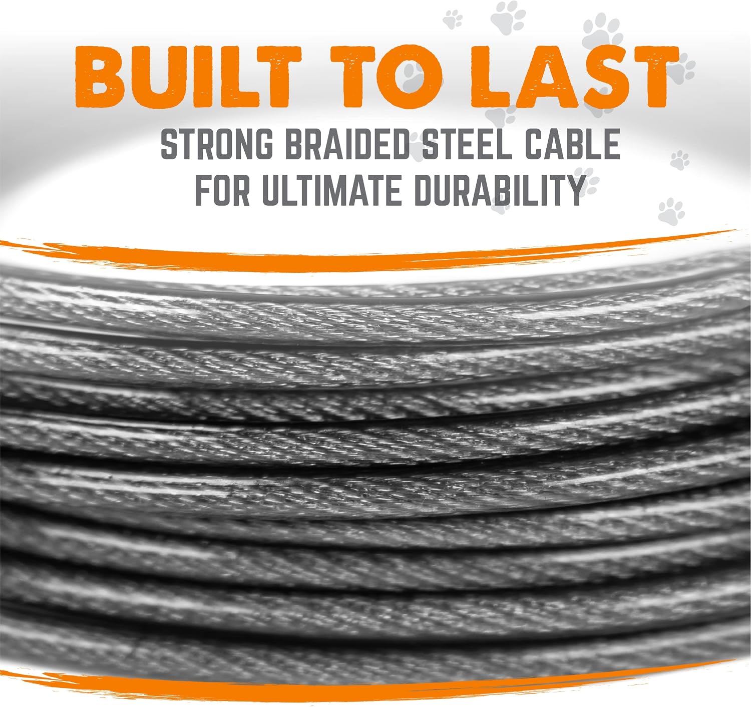 Mighty Paw Dog Tie Out Cable - Perfect for Large Or Small Dogs - Provides an Off-Leash Feel with Total Control - Strong Braided Steel Cable for Ultimate Durability - Weather Proof - Rust Protected
