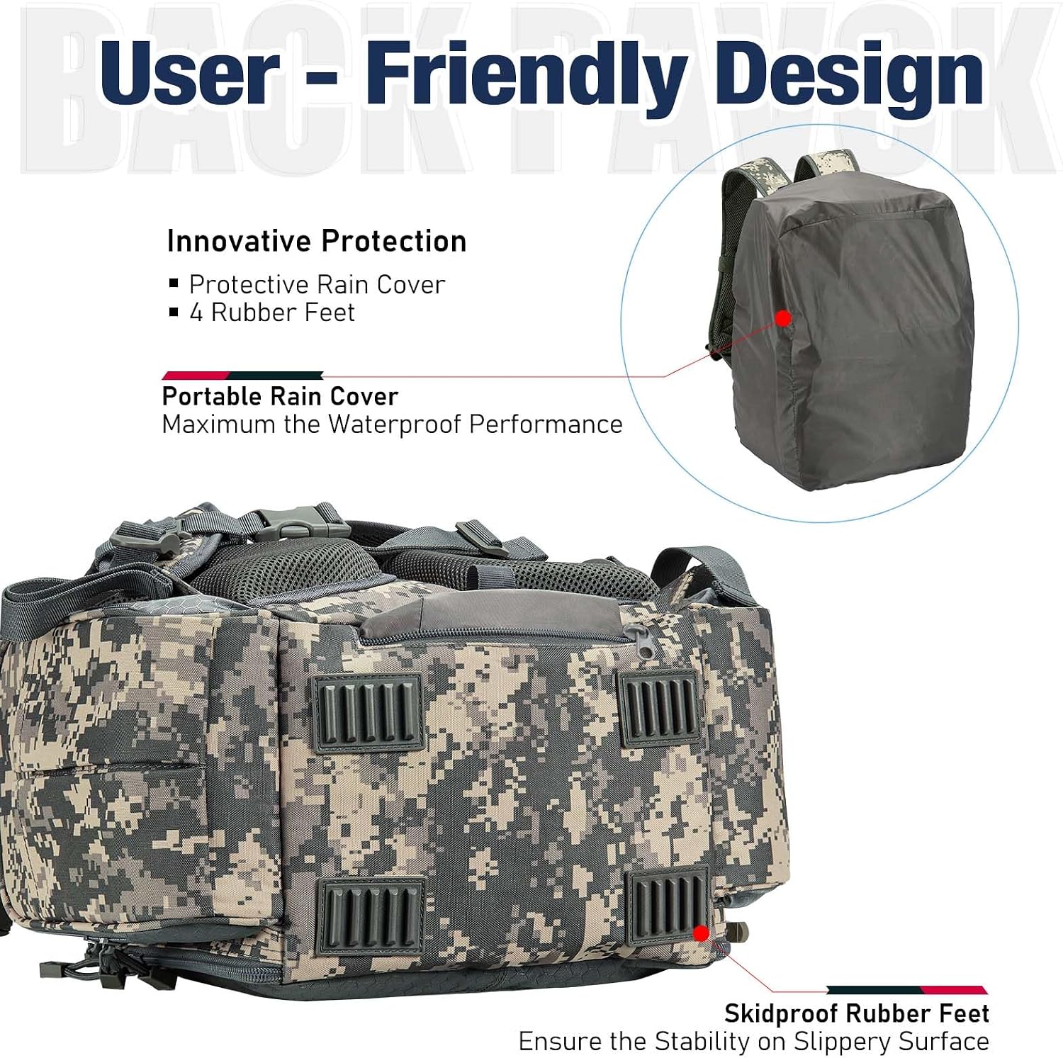 Piscifun Fishing Tackle Backpack with 2 Rod Holders, 4 Boxes & Rain Cover