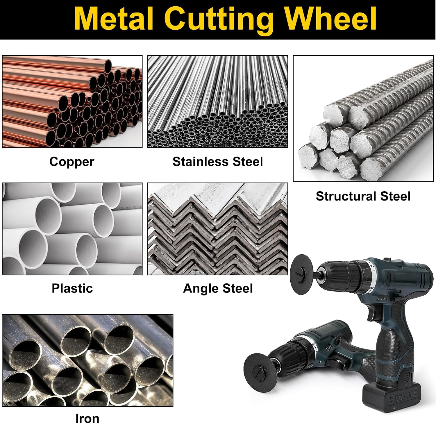 24Pcs 2 Inch Die Grinder Cut Off Wheel, 1/4" Arbor Accessories 3/8" Hole