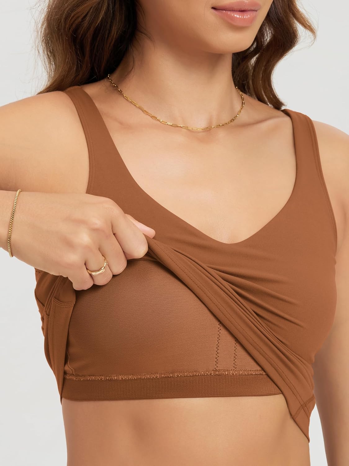 ODODOS Women's Tank Top with Built in Bra - Buttery Soft U Back Light Support Workout Yoga Sports Bra