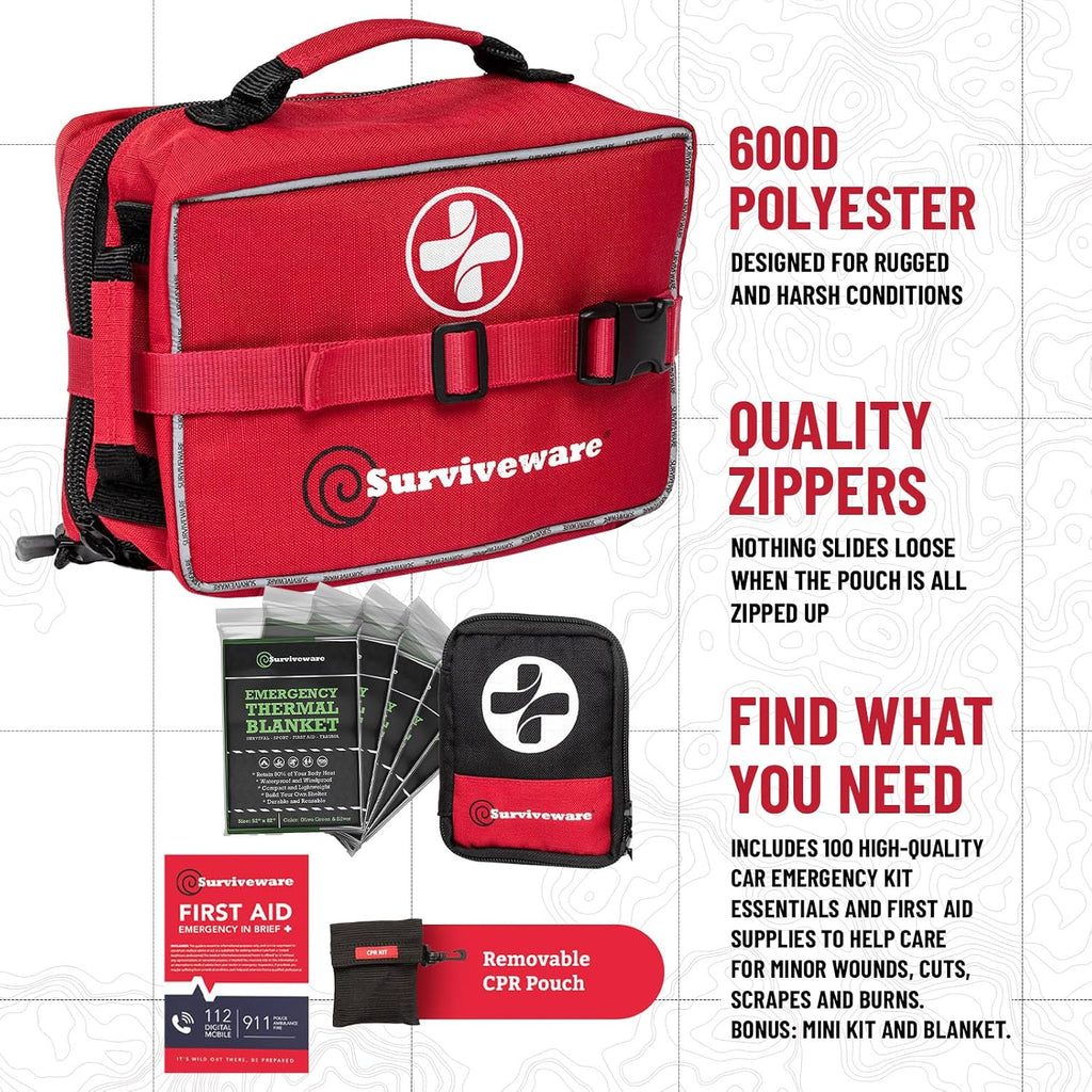 Surviveware Comprehensive Premium Survival First Aid Kit