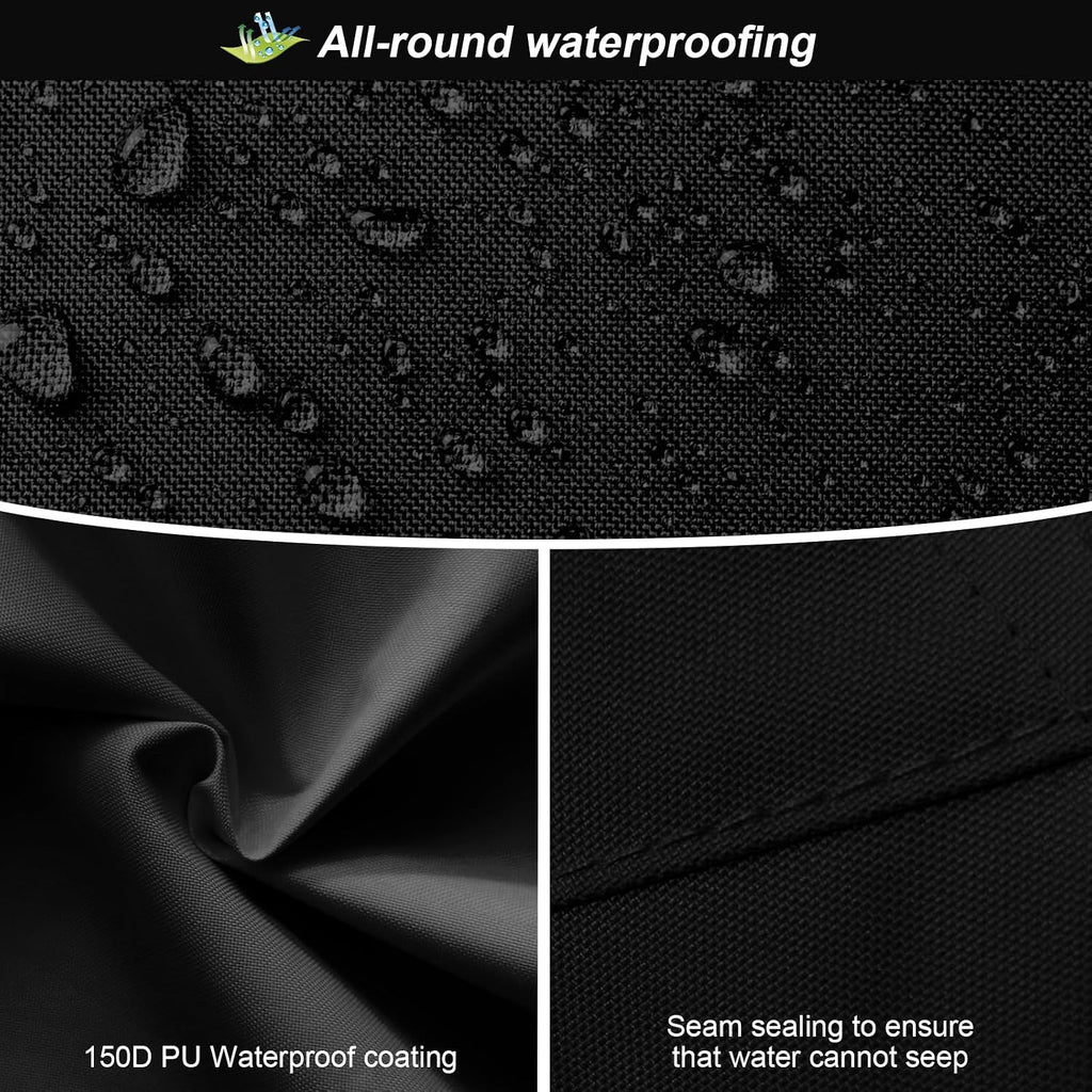 Rain Jacket, High Visibility Rain Coat and Pants, Waterproof Raincoat with Hood, Lightweight Rain Suit for Outdoor Activities, Rain Ponchos for Adults Reusable, Men Women, Black B, L-XL