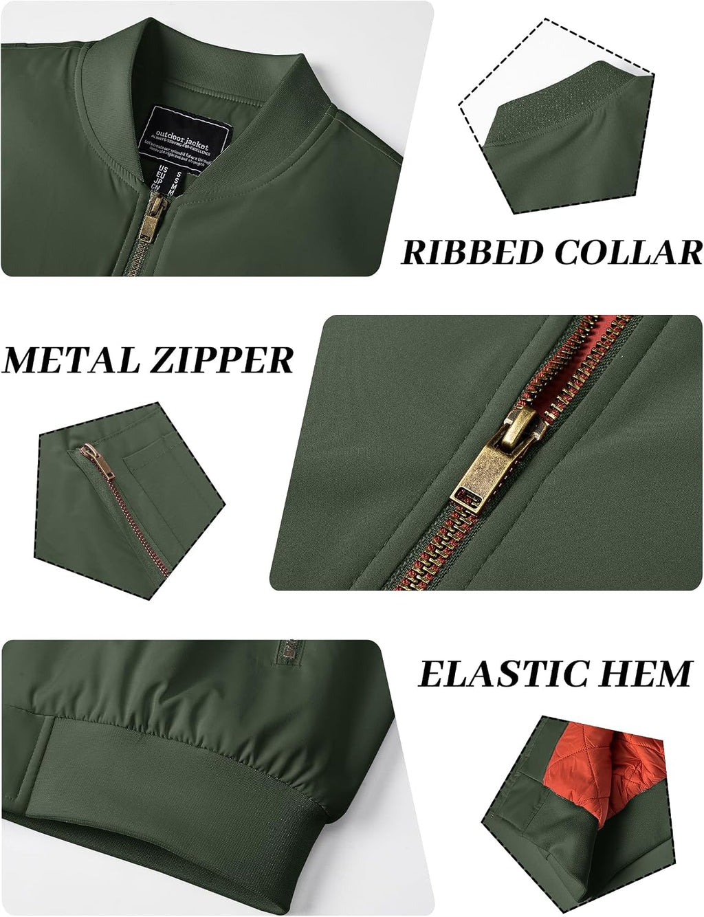 KEFITEVD Men's Bomber Jackets Winter Windbreaker Warm Full Zip Casual Coats