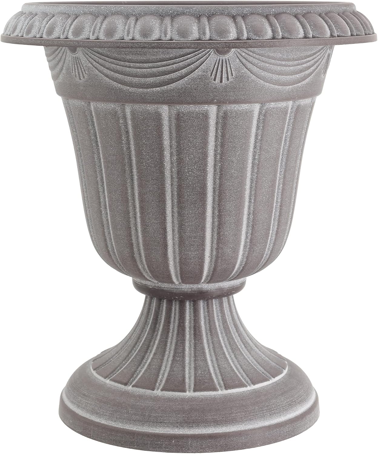 Arcadia Garden Products PL20BK Classic Traditional Plastic Urn Planter, Indoor or Outdoor Garden Decor, Flower Pot Vase 10x12 - Black