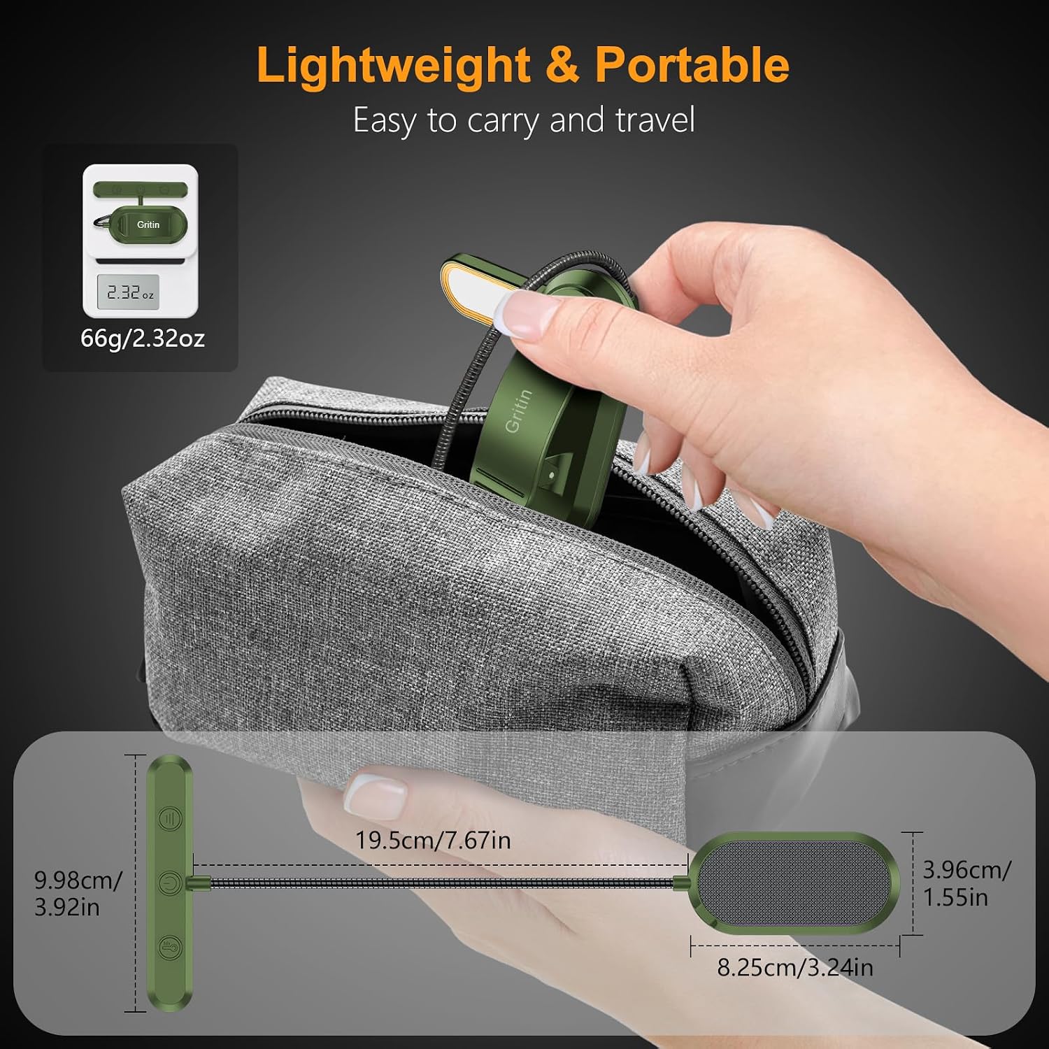 Gritin Rechargeable Book Light for Reading in Bed with 19 LED
