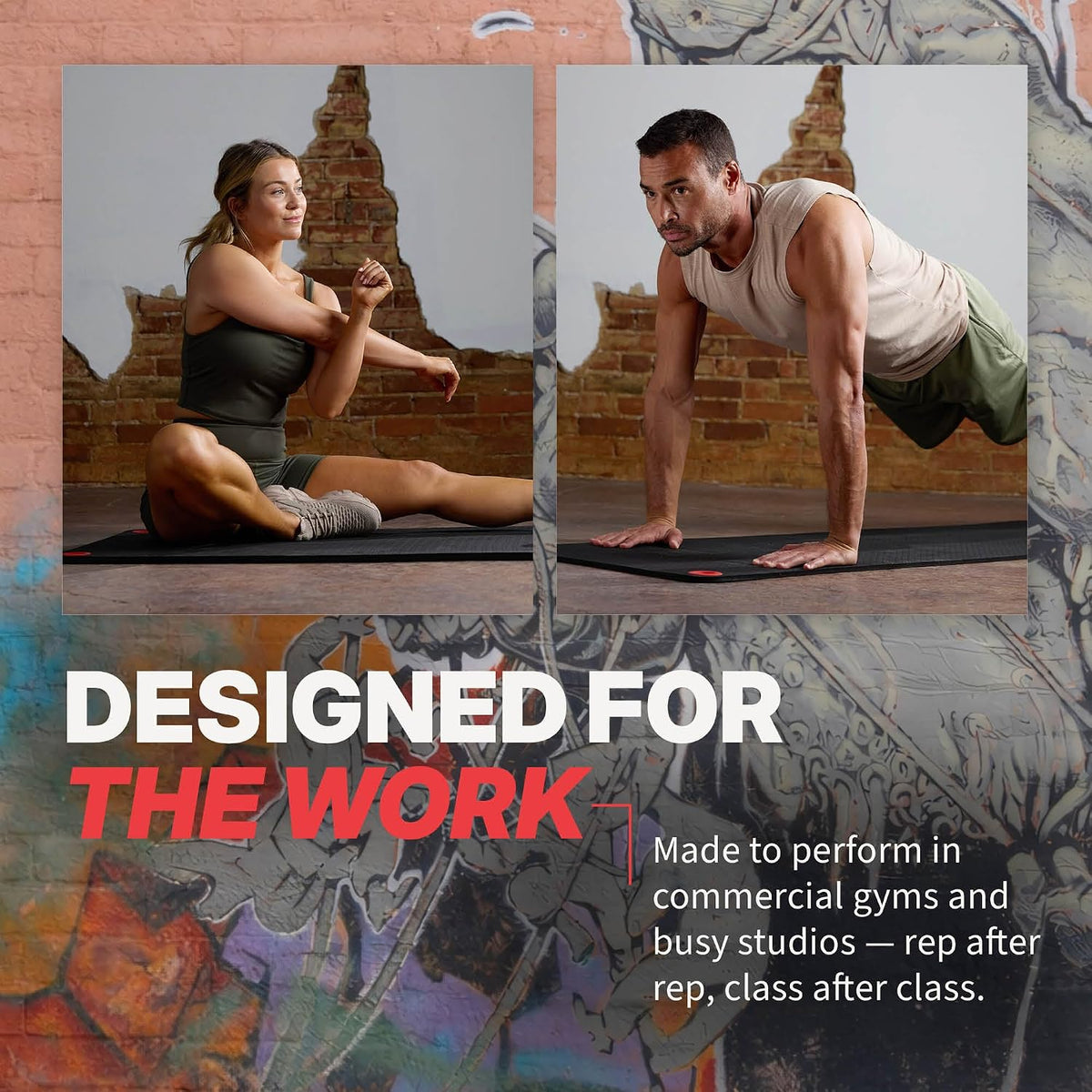 SPRI Hanging Exercise Mats for Gyms, Closed-Cell Foam Yoga & Fitness Mats with Grommets, Thick Workout Mats for Studios & Group Fitness Classes