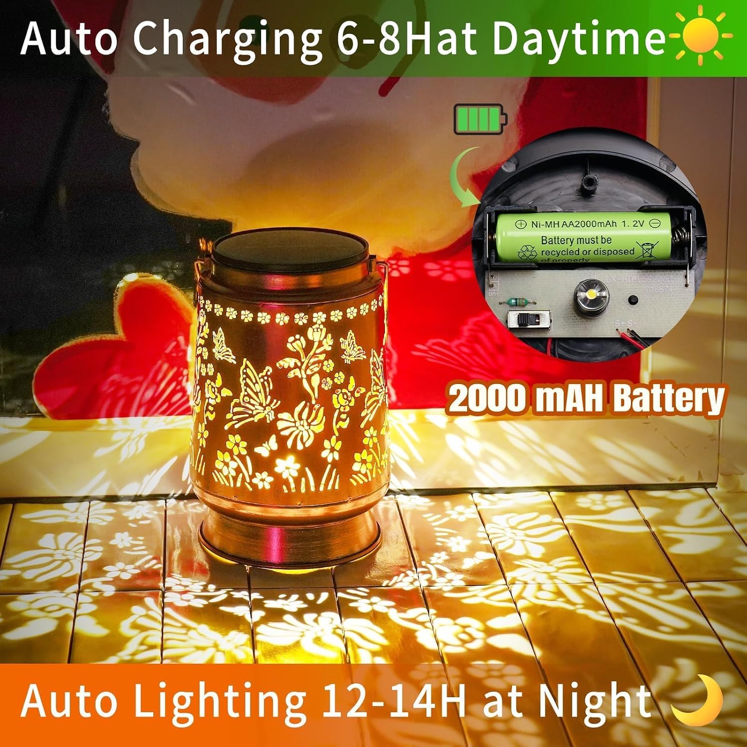 Butterfly Solar Lanterns Outdoor Waterproof, Birthday Day Gifts for Women