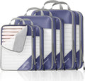 NICOSHOW Compression Packing Cubes 6 Set, Compressible Space-Saving Packing Cubes for Travel - Compression Bags, Luggage Organizer, Travel Essentials for Women, Bluish Purple