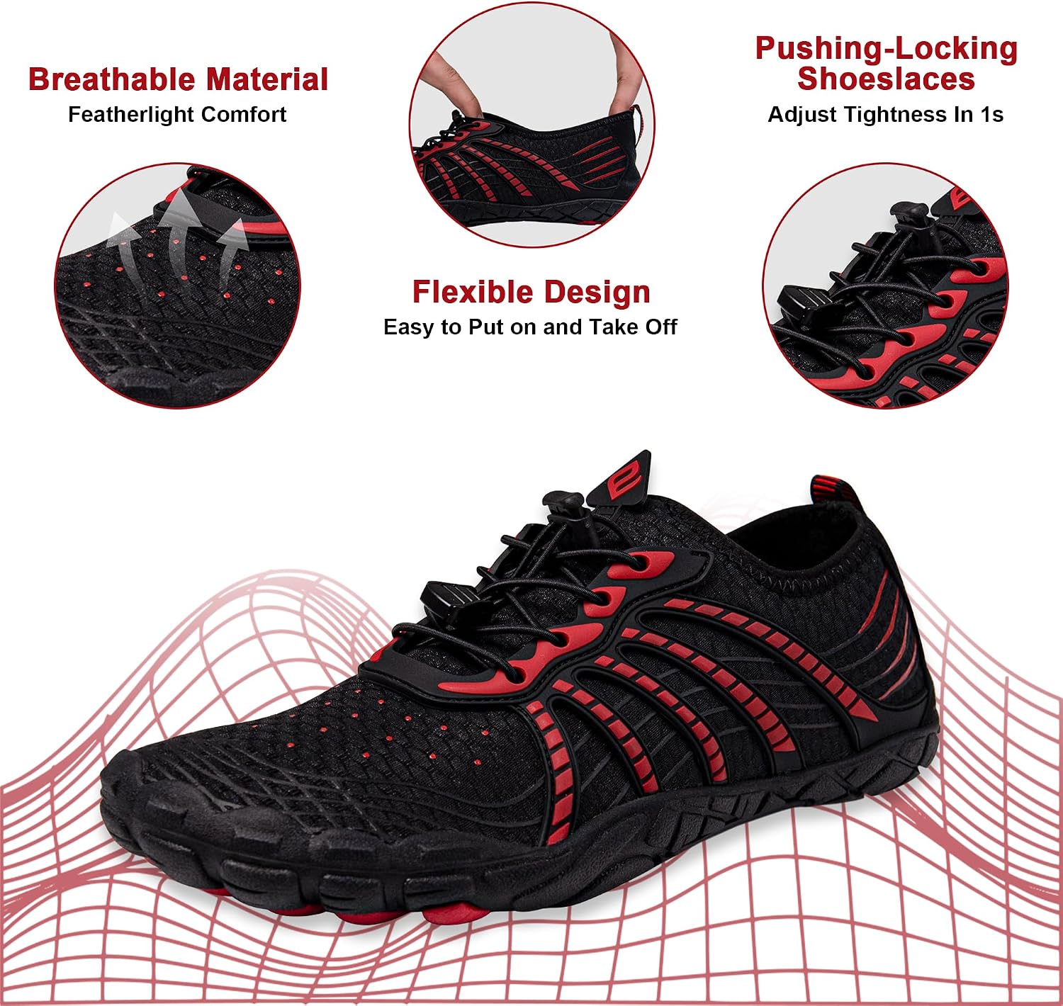 Water Shoes for Women Men, Barefoot Quick Dry Pool Shoes for Outdoor