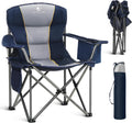 ALPHA CAMP Oversized Folding Camping Chair, Heavy Duty Portable Lawn Chairs with Cooler Bag, Side Pocket & Cup Holder, Folding Chairs for Outside Support 450 LBS