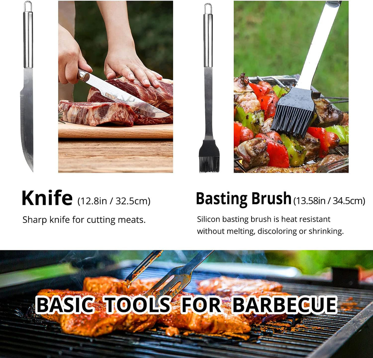 BBQ Utensil Set Stainless Steel Professional Barbecue Accessories