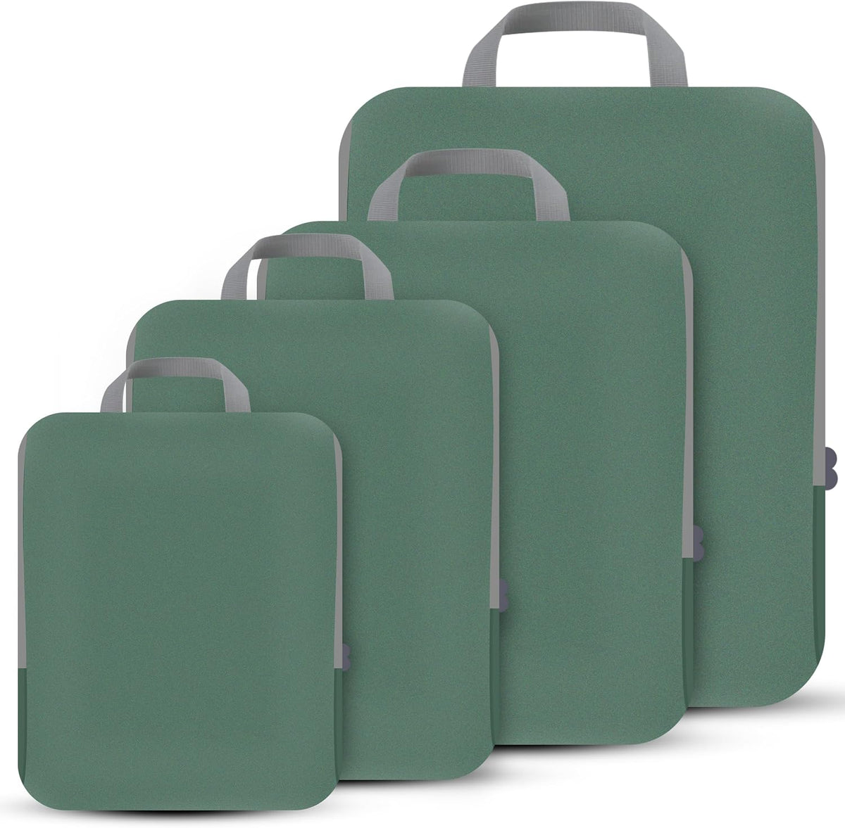PANDA JOYS 4 Set Compression Packing Cubes Travel - Travel Accessories Expandable Packing Organizers for Carry On - Essentials Luggage Bags - Green