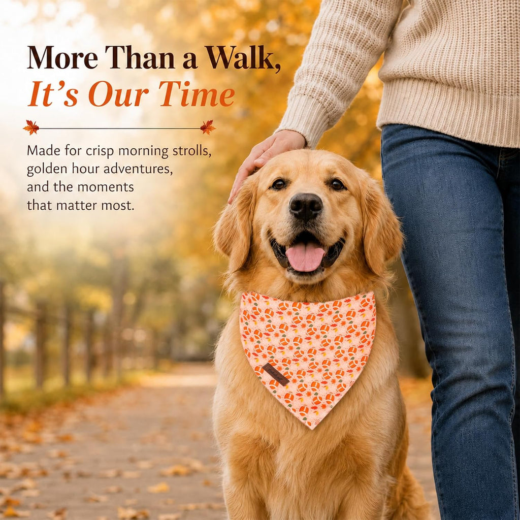 Fall Dog Bandanas Girl Boy American Football Cotton Washable Comfortable Triangle Dog Scarf Adjustable Pet Bib Kerchief for Small Medium Large Dogs L