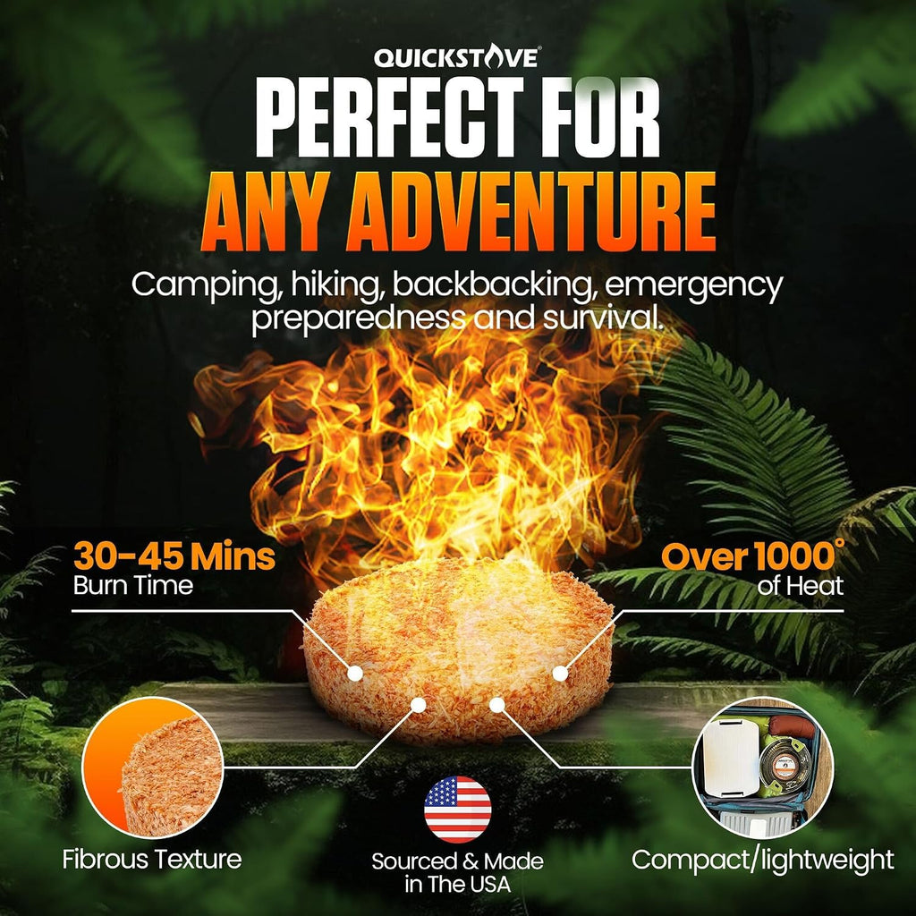 Fire Starters (20 Pack) – Waterproof Emergency Fuel Disks for Camping Essentials, Wood Stove, Fireplace, Fire Pit, Survival Kit, Campfire & Outdoor Accessories