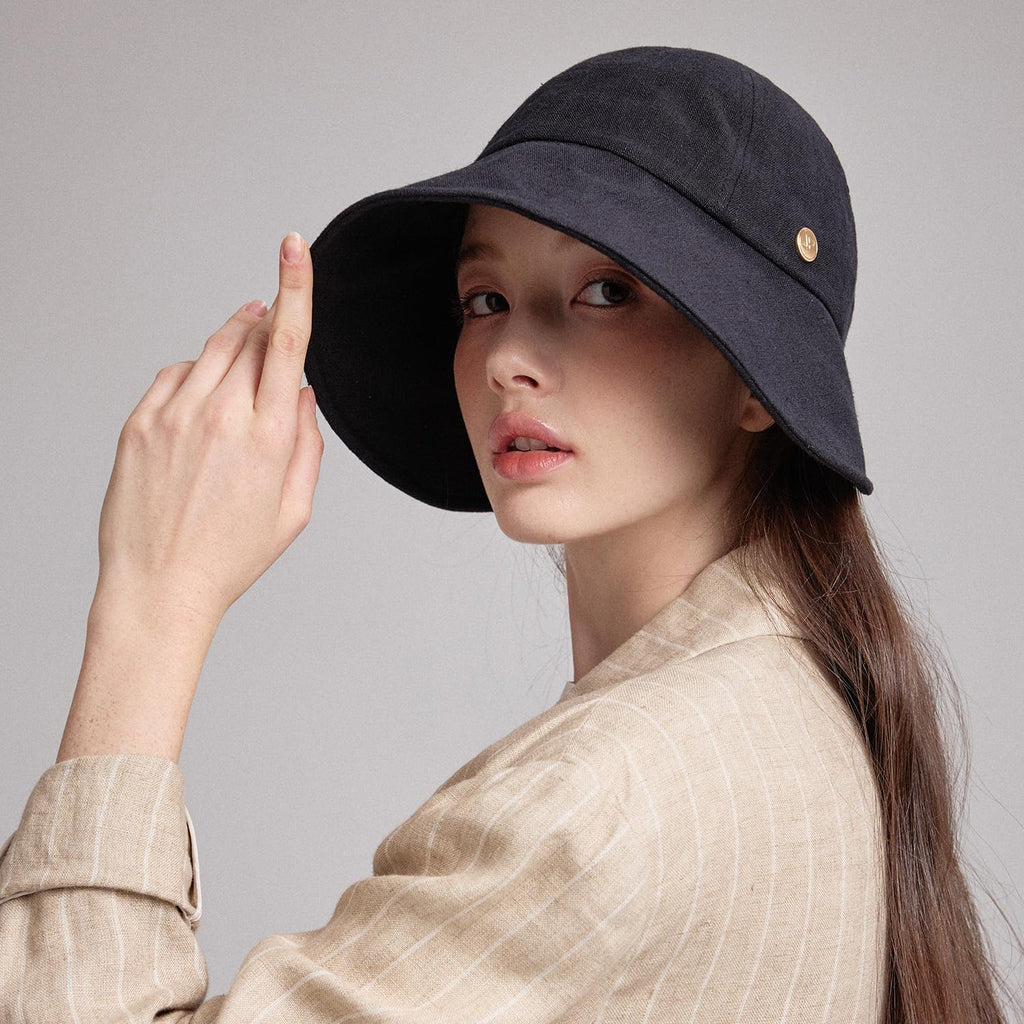WHITE SANDS MOJA Linen Blend Victorian Bonnet Hat Sun Cap, Foldable Summer Visor | NEW Katy