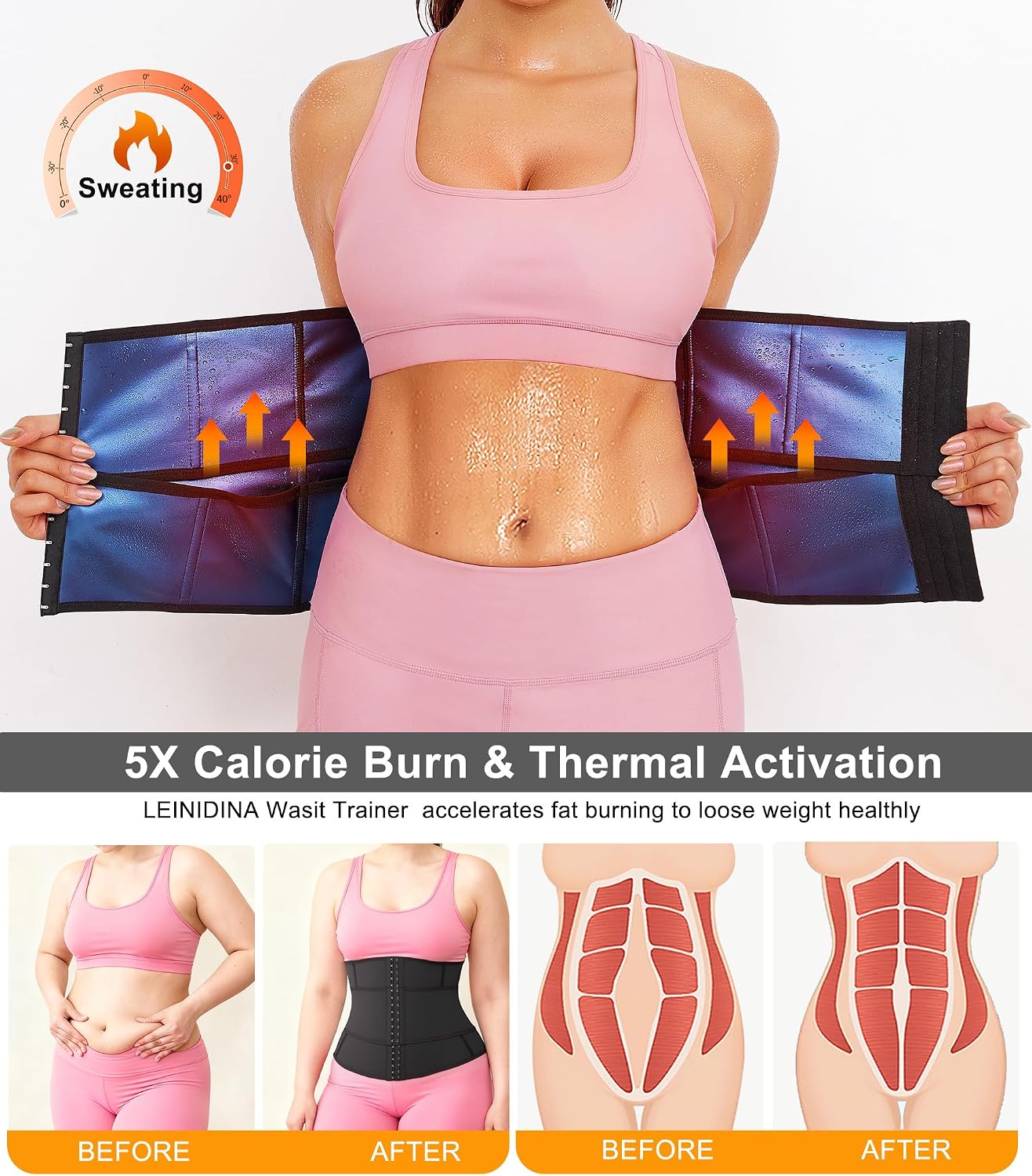 LEINIDINA Waist Trainer for Women Corset Shapewear Cincher Waist Trimmer