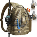 Piscifun Fishing Backpack, Rod Holders, Lightweight Sling Bag, Khaki Camo