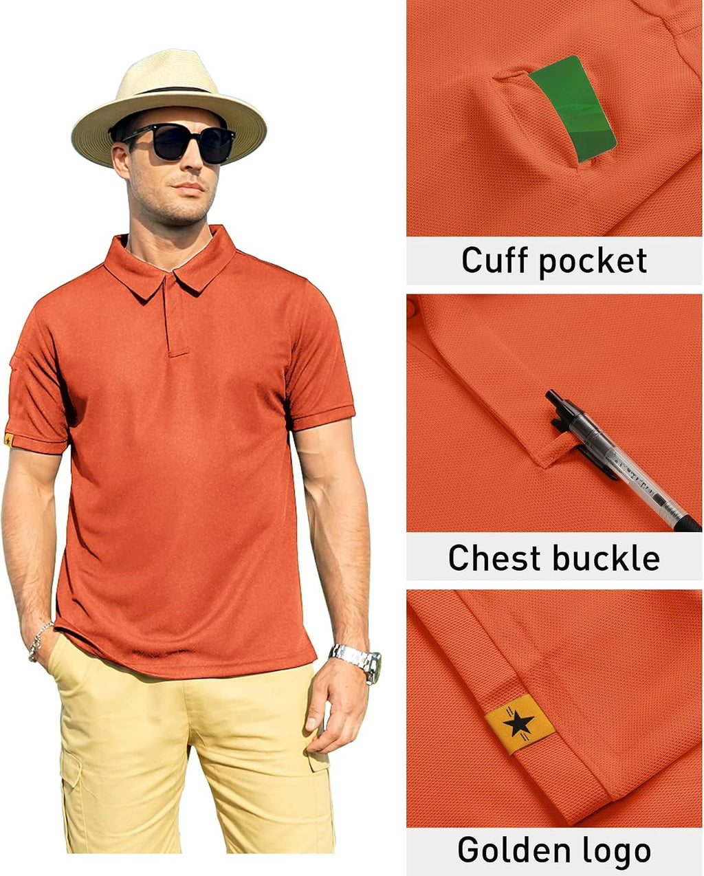 ZITY Mens Polo Shirt Short Sleeve Moisture Wicking Athletic Golf Polos
